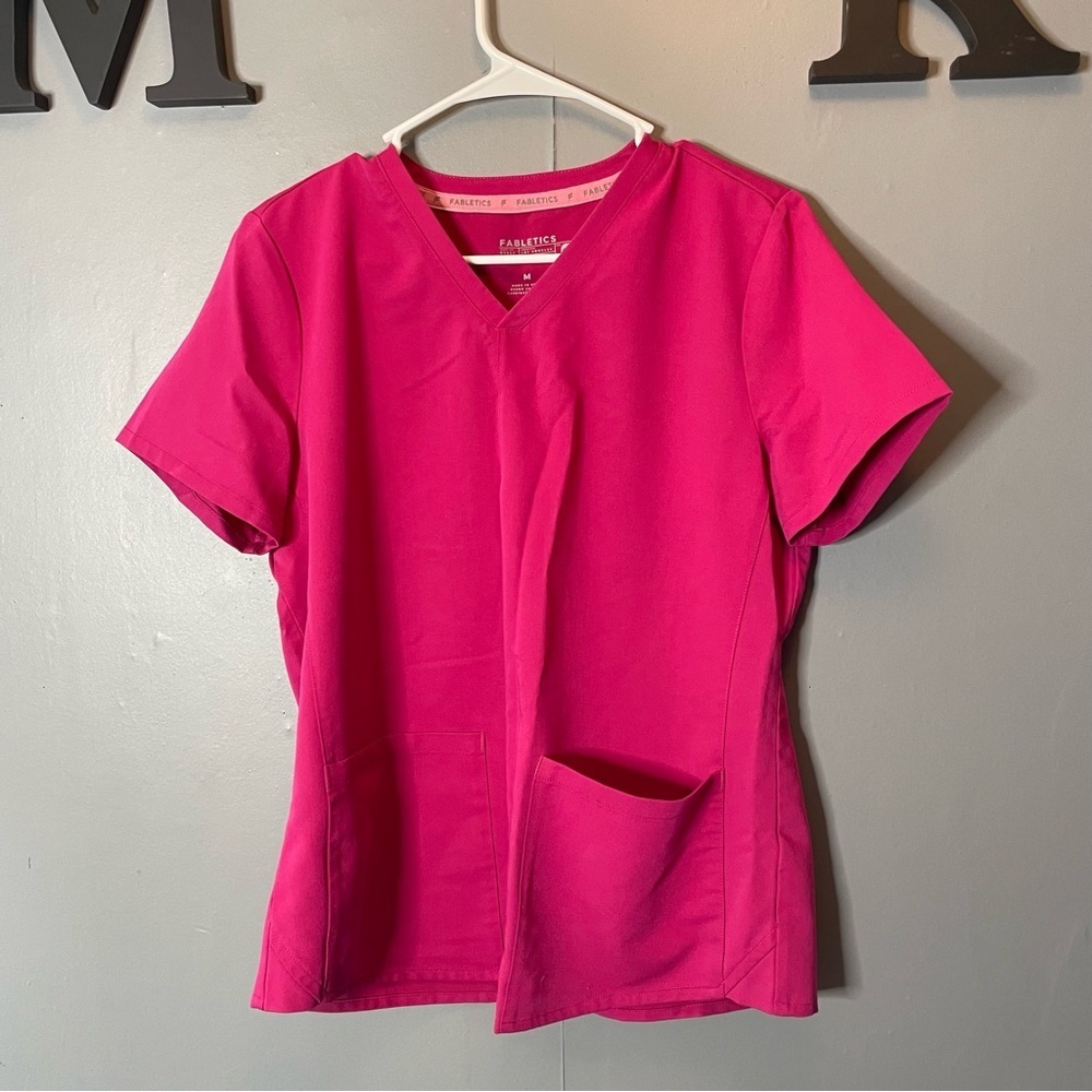 Fabletics Women's Short Sleeve V-Neck Top in Hot Pink